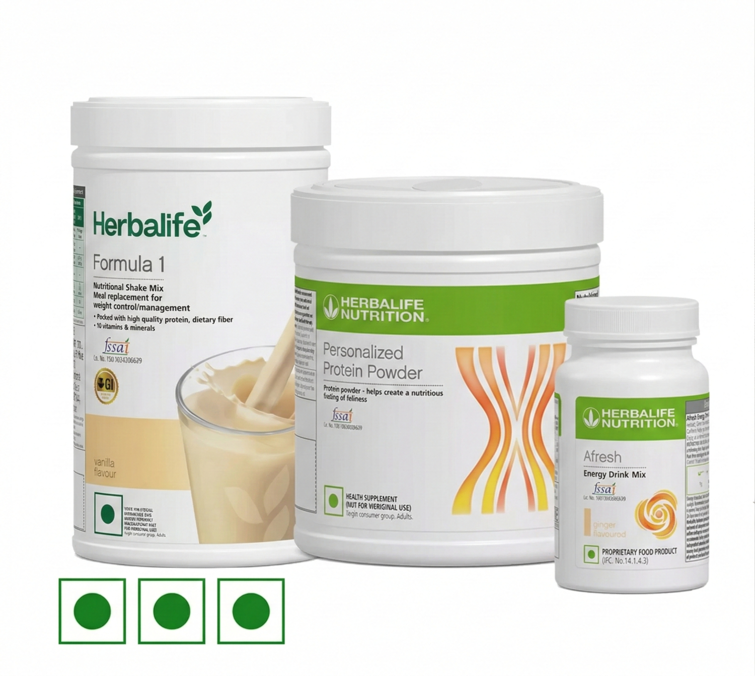 Herbalife Formula 1 French Vanilla 500g + Protein Powder 200g + Afresh Ginger | Healthy Meal Replacement Combo