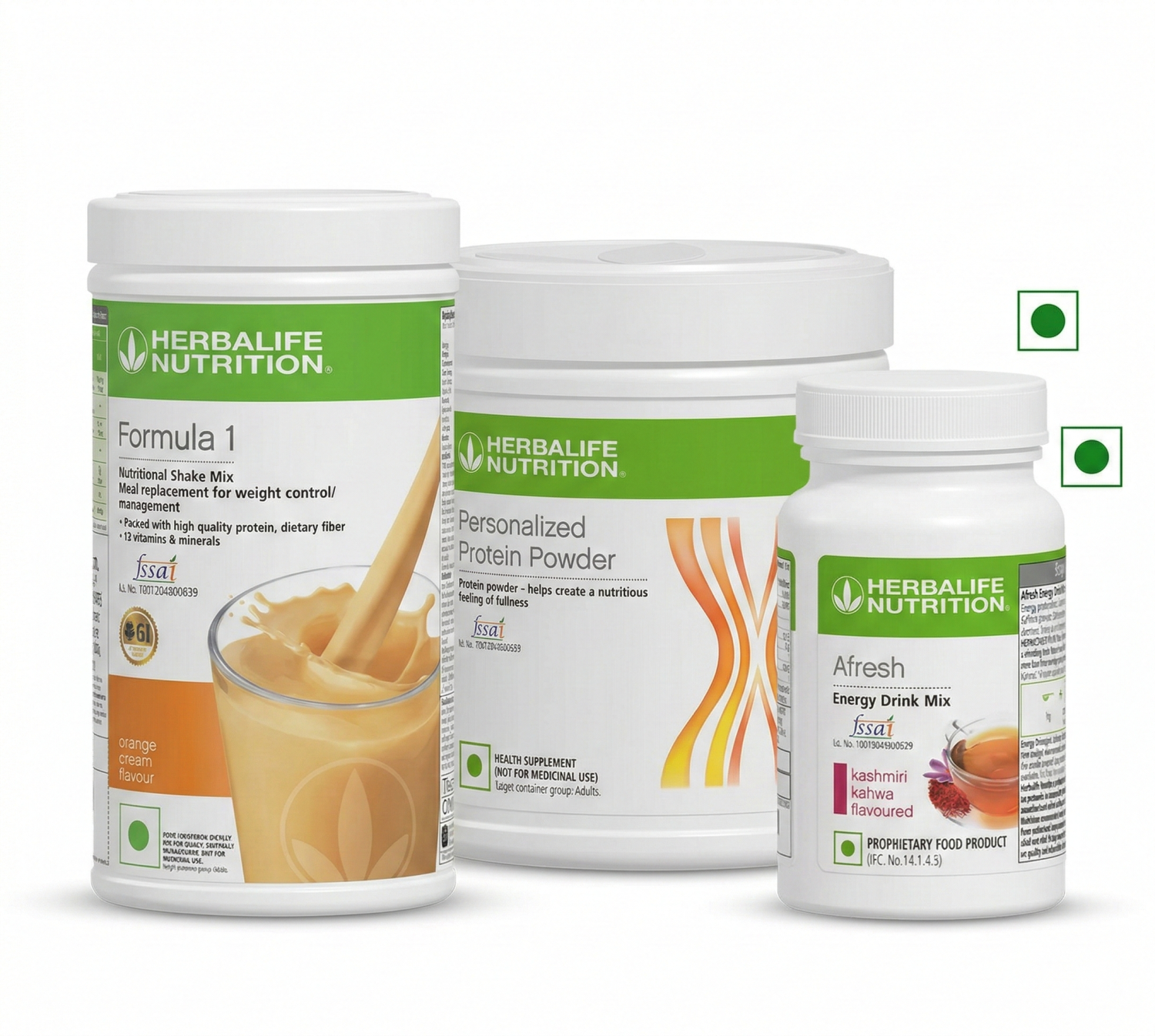 Herbalife Formula 1 Orange Cream 500g + Personalized Protein 200g + Afresh Kashmiri Kahwa | Healthy Meal Replacement