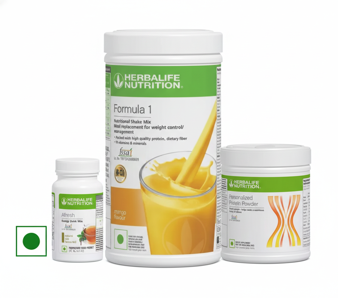 Herbalife Formula 1 Nutrition Shake Mix Mango (500g) Protein Powder (200g) With Natural Tulsi (40g) With Free Shipping