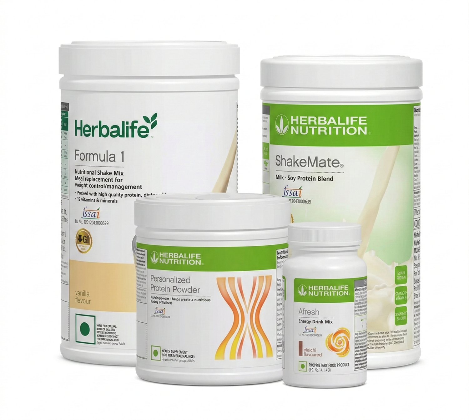 Herbalife Formula 1 French Vanilla 500g + Protein Powder 200g + ShakeMate + Afresh Elaichi | Healthy Meal Replacement Combo