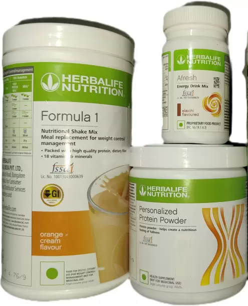 Herbalife Fromula 1 Nutrition Shake Mix Orange Cream - 500g With PP 200 And Afresh Elachi