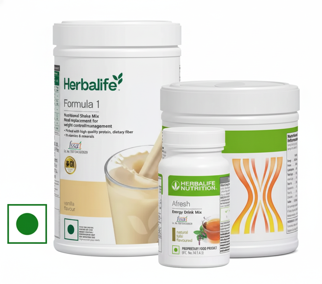 Herbalife Formula 1 Nutrition Shake Mix Vanilla (500g) Protein Powder (200g) With Natural Tulsi (40g) With Free Shipping