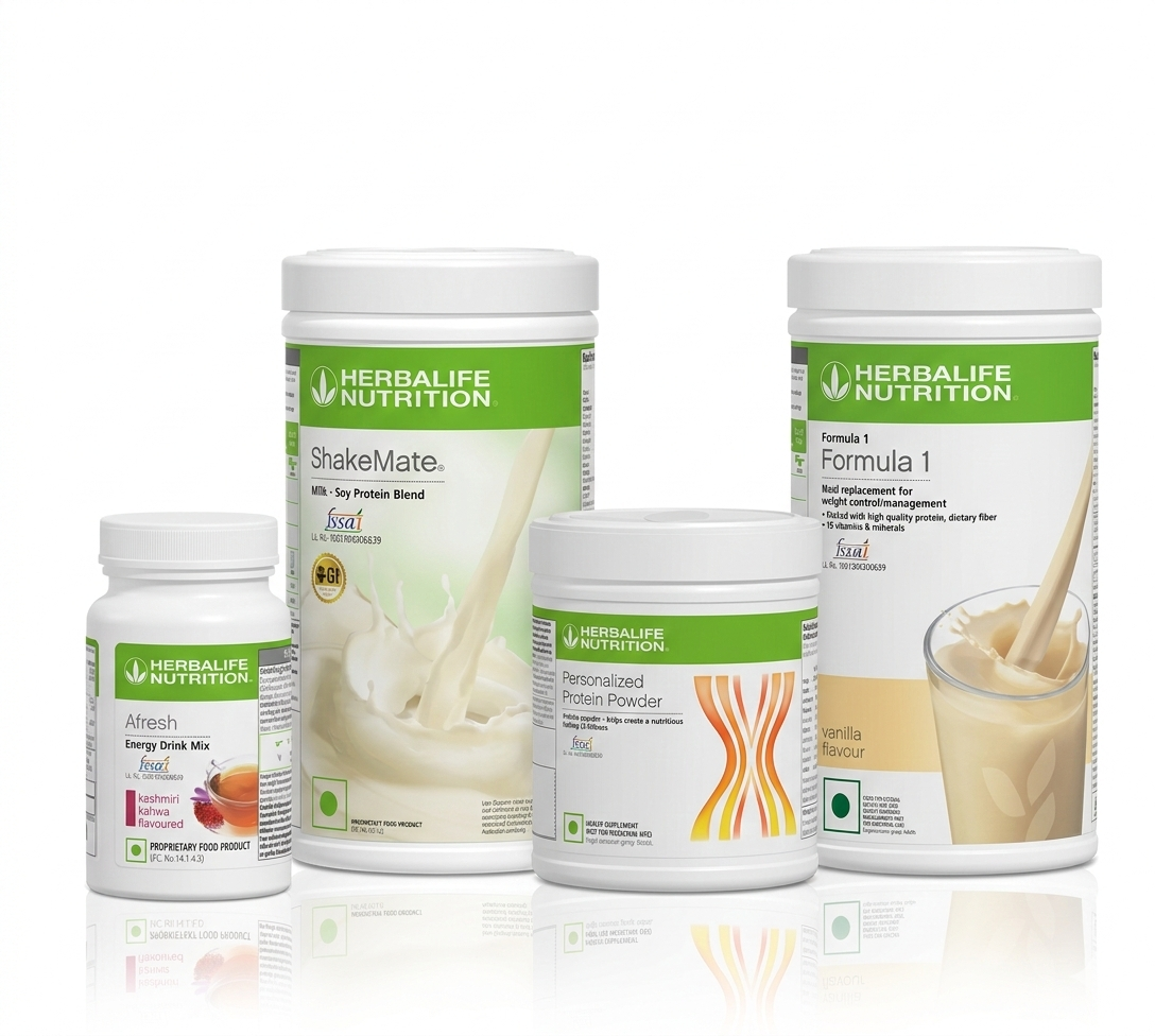Herbalife Formula 1 Nutrition Shake Mix Vanilla (500g) Protein Powder (200g) With Kashmiri Kahwa (40g) And Shakemate (500) With Free Shipping