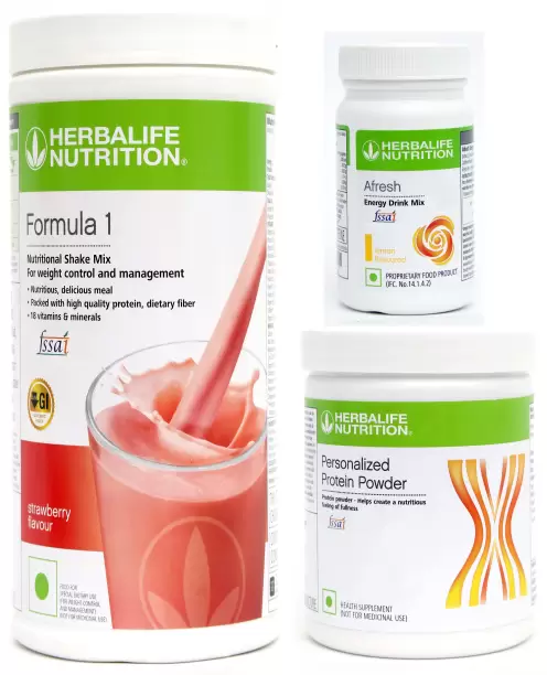 Herbalife Fromula 1 Nutrition Shake Mix Strawberry - 500g With PP 200 And Afresh Cinnamon