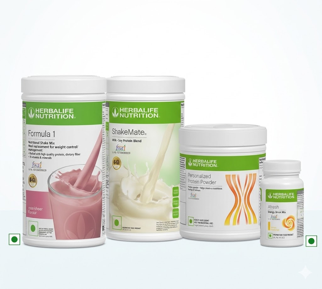 Herbalife Formula 1 Rose Kheer 500g + Protein Powder 200g + ShakeMate + Afresh Lemon | Healthy Meal Replacement Combo