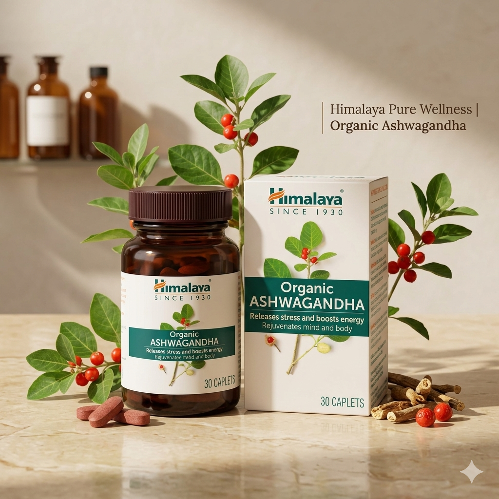Himalaya Organic Ashwagandha 670mg – Daily Stress Relief & Energy Booster – USDA Certified Organic Adaptogen for Mind & Body Rejuvenation – 100% Vegan, Non-GMO