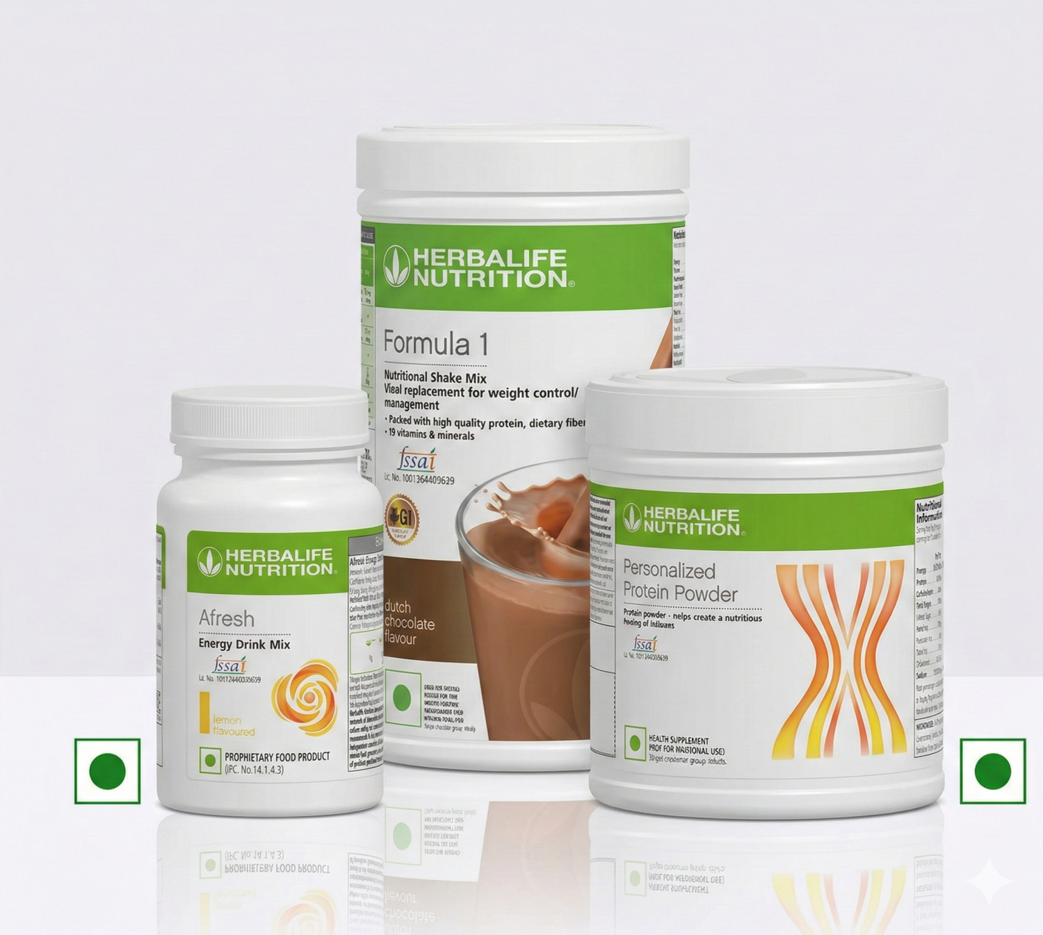 Herbalife Formula 1 Dutch Chocolate 500g + Protein Powder 200g + Afresh Lemon | Healthy Meal Replacement Combo
