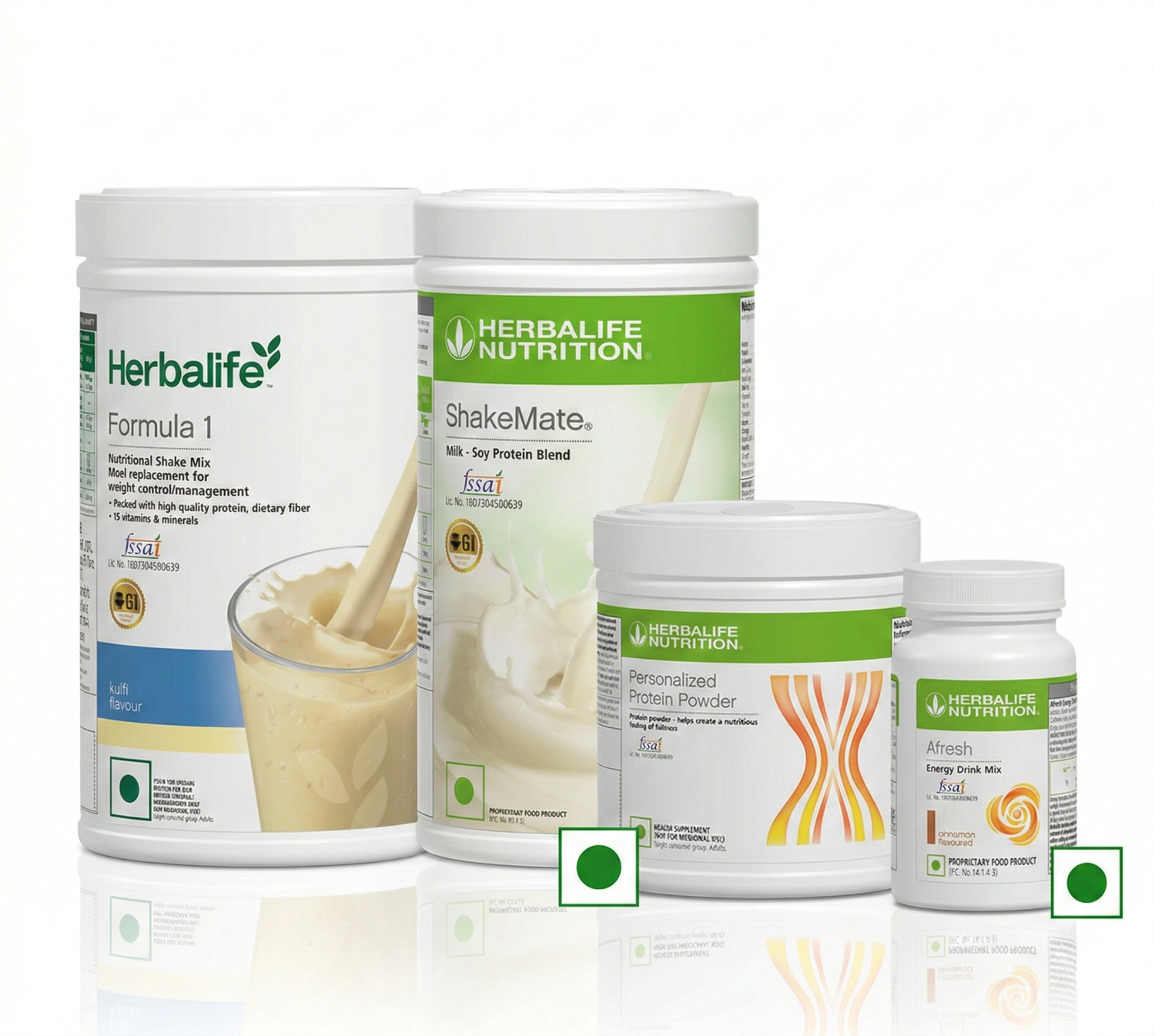 Herbalife Formula 1 Kulfi 500g + Protein Powder 200g + ShakeMate + Afresh Cinnamon | Healthy Meal Replacement Combo