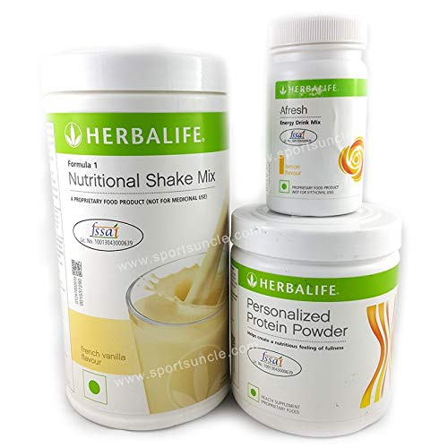 Herbalife Nutrition Shake Mix Vanilla Flavour Weightloss Package (Formula One Vanilla Shake 500Gm, PP 200Gm, Afresh Lemon 50Gm)