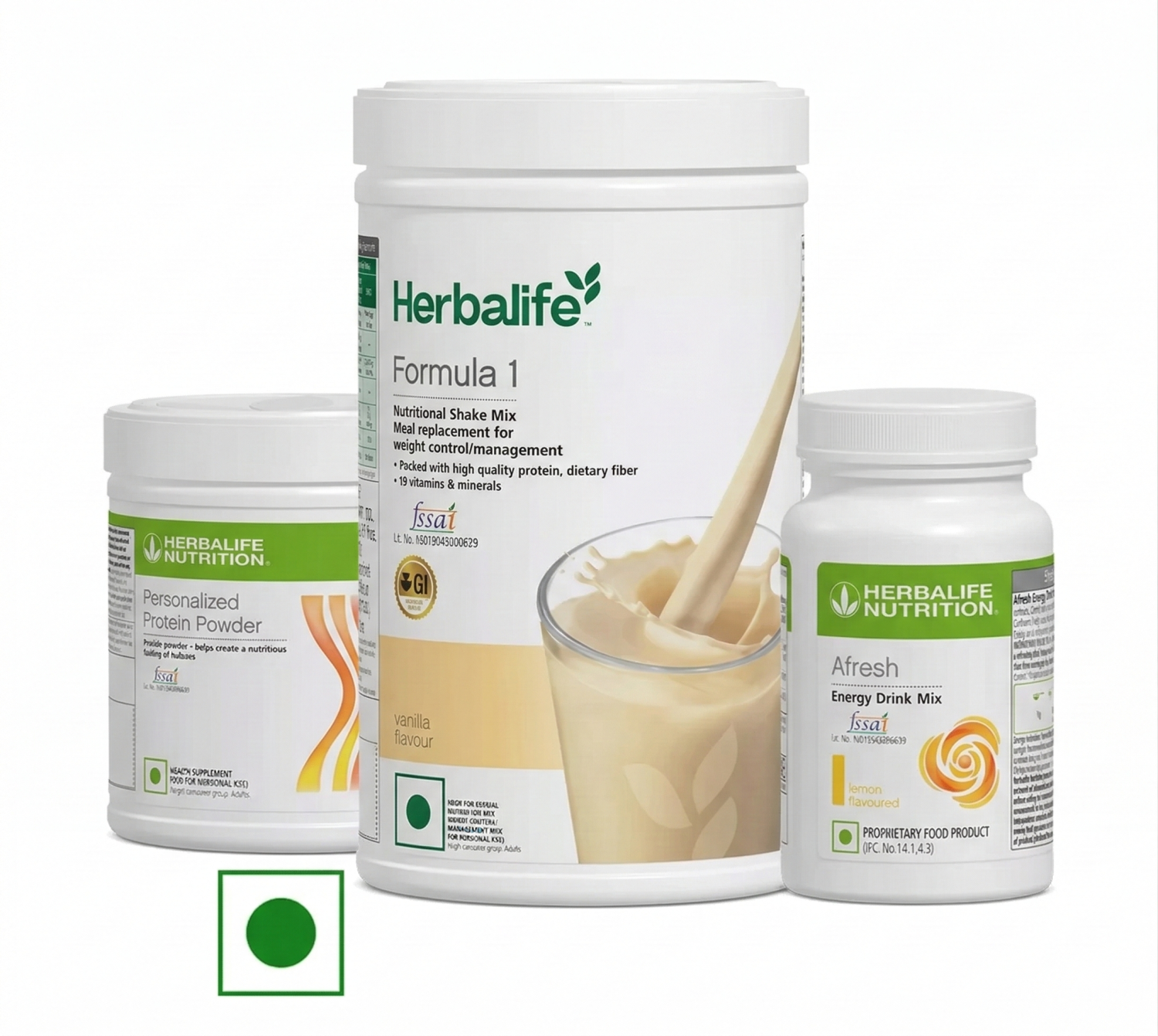 Herbalife Nutrition Shake Mix Vanilla Flavour Weightloss Package (Formula One Vanilla Shake 500Gm, PP 200Gm, Afresh Lemon 50Gm)
