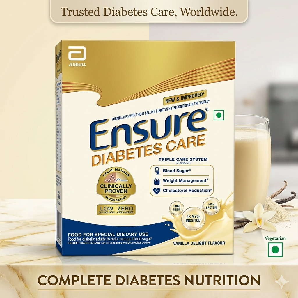 Ensure Diabetes Care Nutritional Shake Powder – Creamy Vanilla (Support Blood Sugar & Weight Management)
