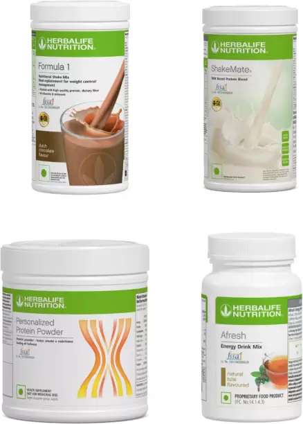 Herbalife Formula 1 Nutritional Shake Mix Chocolate - 500gm With Shakemate And PP 200 With Afresh Natural Tulsi