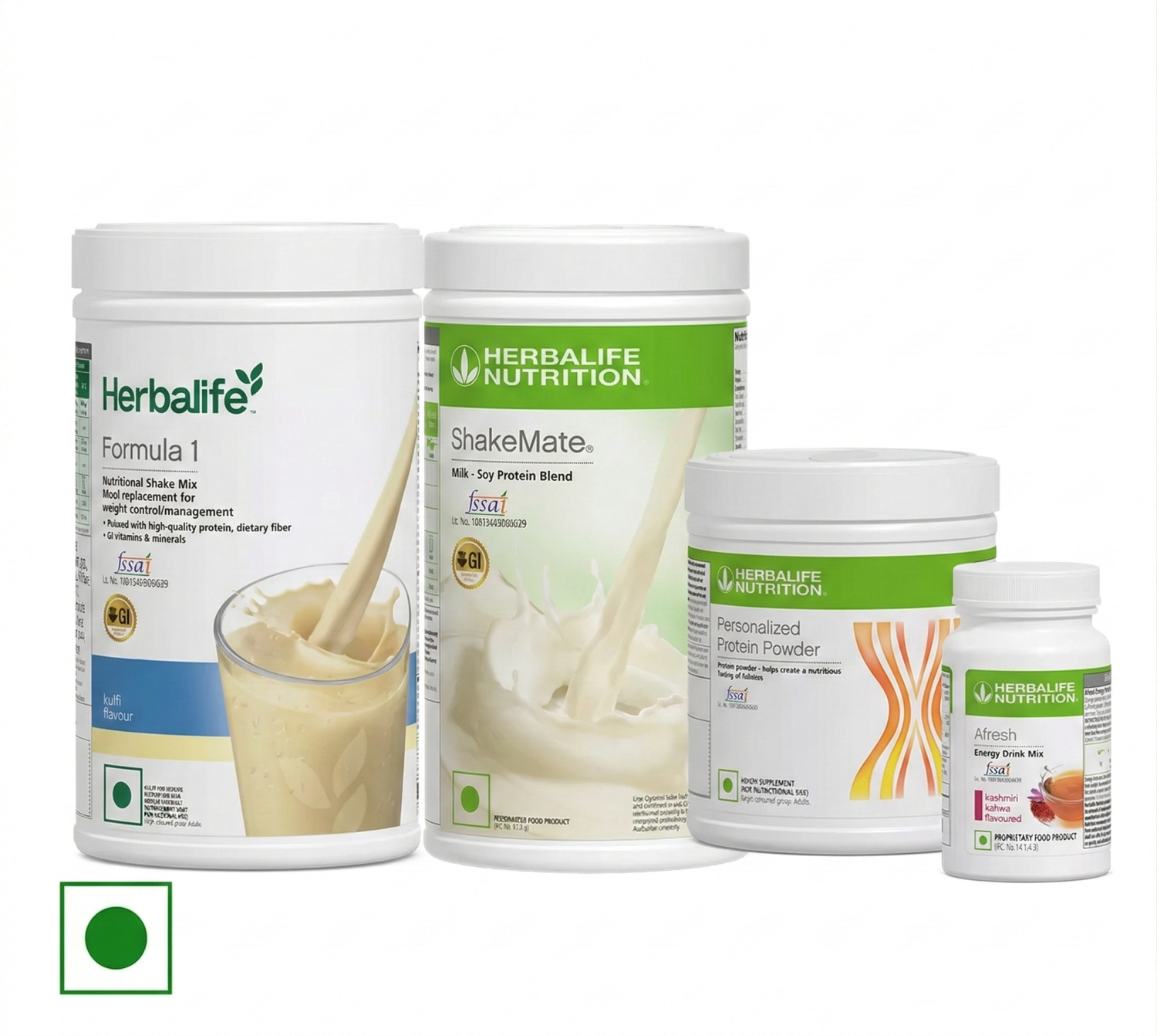 Herbalife Formula 1 Kulfi 500g + Protein Powder 200g + ShakeMate + Afresh Kashmiri Kahwa | Creamy Meal Replacement Combo