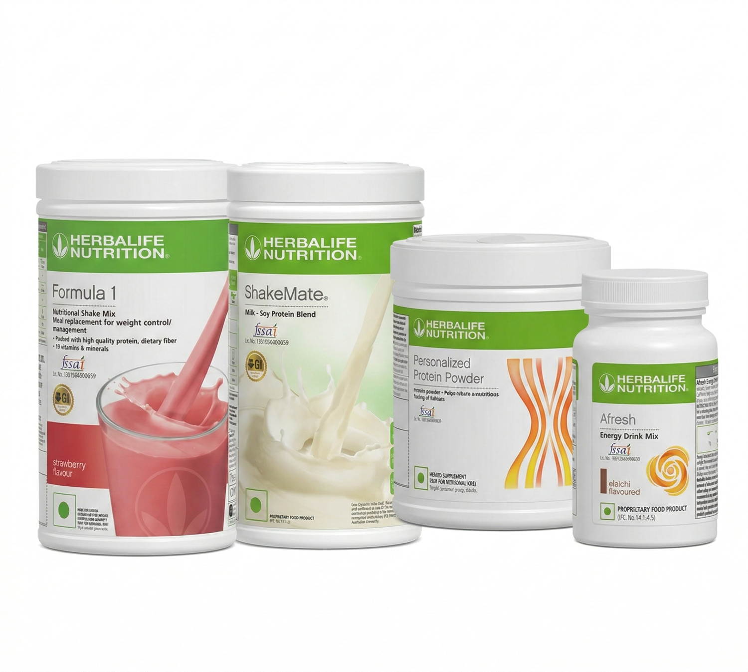 Herbalife Formula 1 Strawberry Cheesecake 500g + Protein Powder 200g + ShakeMate + Afresh Elaichi | Healthy Meal Replacement Combo