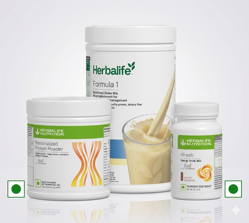 Herbalife Formula 1 Kulfi - 500g with protein powder 200g and afresh elaichi
