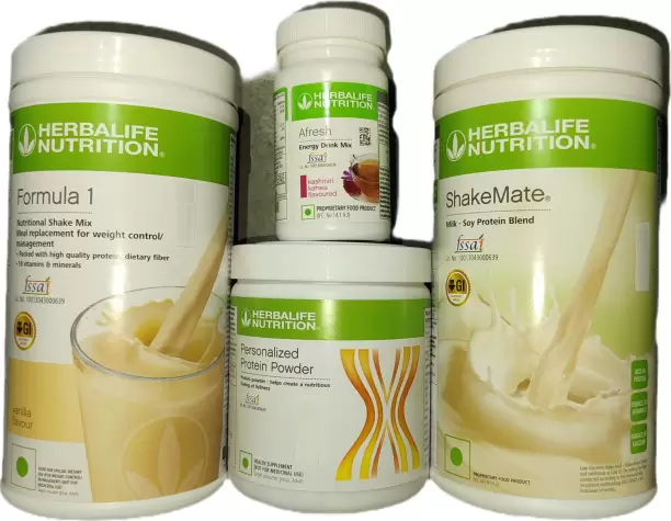 Herbalife Formula 1 Nutrition Shake Mix Vanilla (500g) Protein Powder (200g) With Kashmiri Kahwa (40g) And Shakemate (500) With Free Shipping