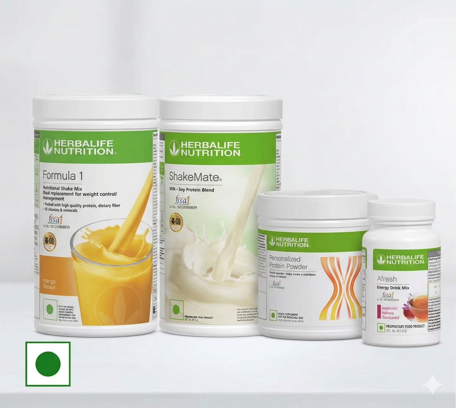 Herbalife Complete Weight Management Kit – Formula 1 Mango (500g) + ShakeMate + Personalized Protein Powder (200g) + Afresh Kashmiri Kahwa Tea