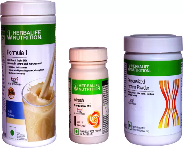 Herbalife Formula 1 Kulfi - 500g with protein powder 200g and afresh elaichi