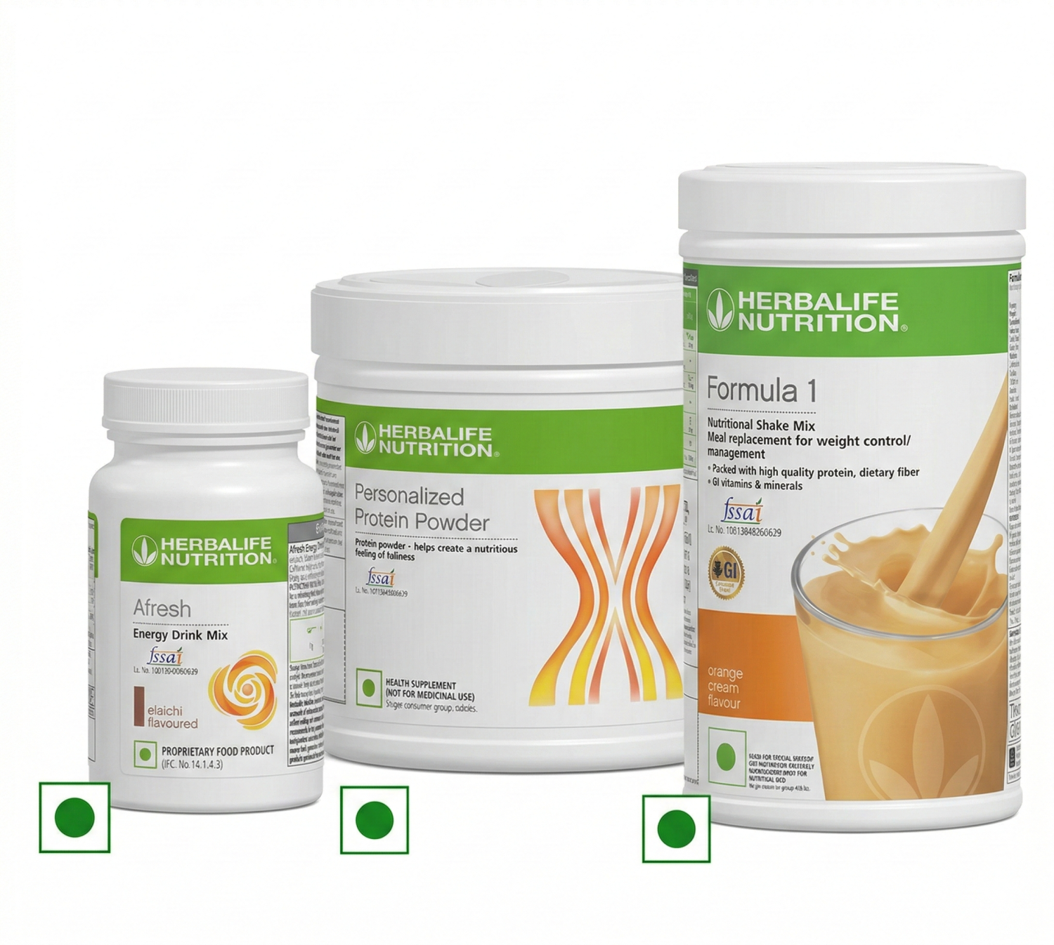 Herbalife Fromula 1 Nutrition Shake Mix Orange Cream - 500g With PP 200 And Afresh Elachi