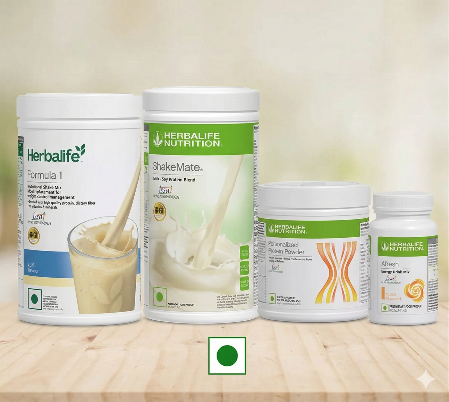 Herbalife Formula 1 Kulfi 500g + Protein Powder 200g + ShakeMate + Afresh Peach | Creamy Meal Replacement Combo